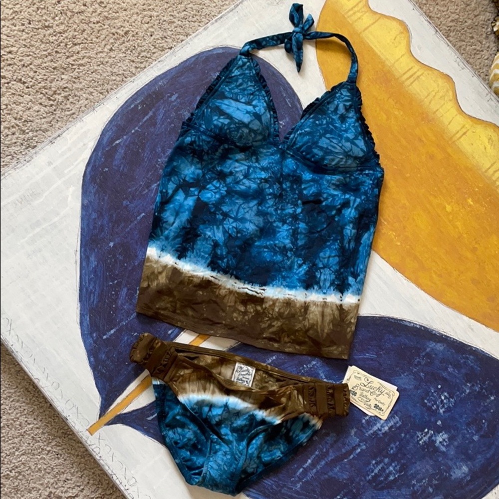 Lucky Brand tankini tie die small